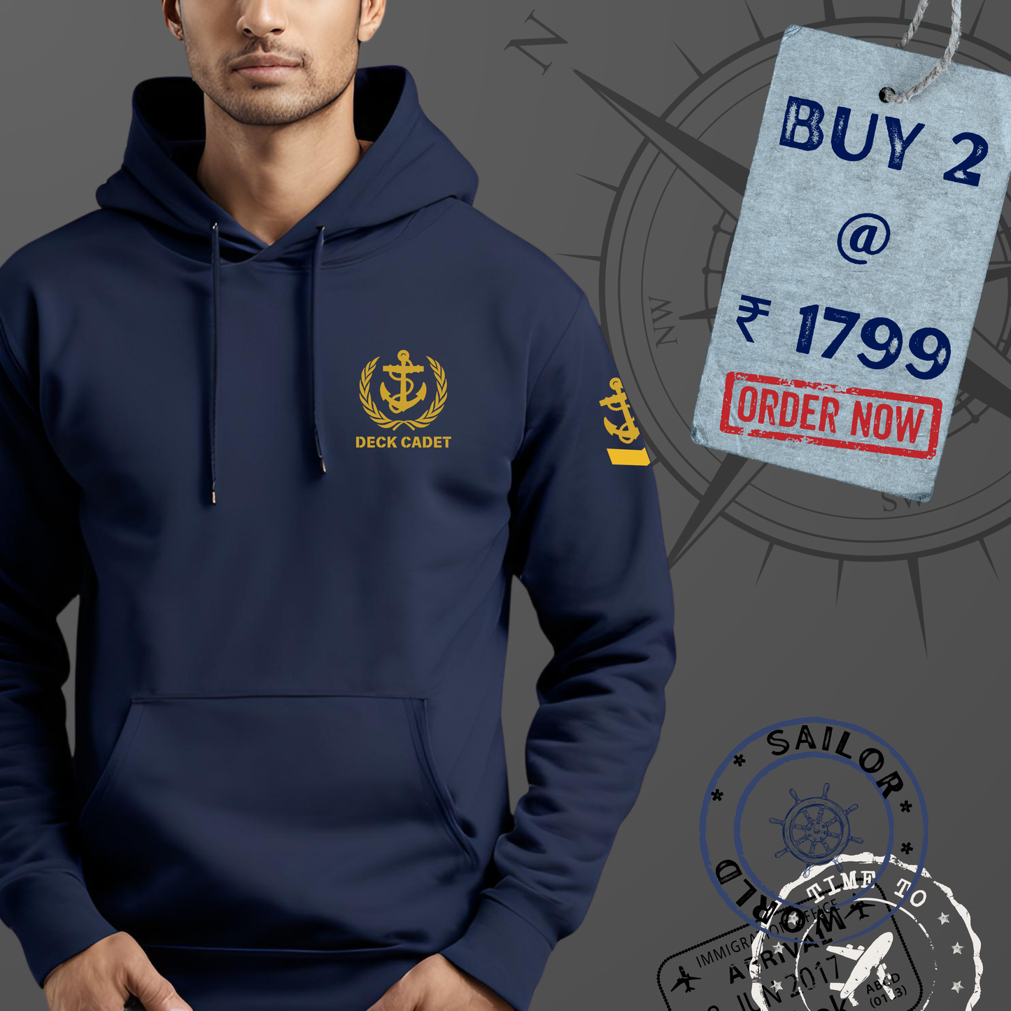 Deck Cadet Merchant Navy Premium Hoodie (All season)