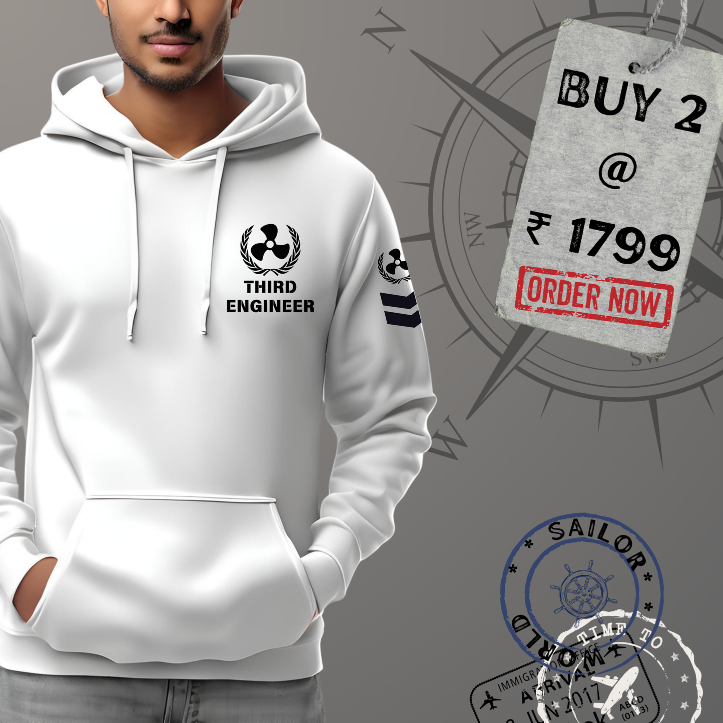 3rd Engineer Merchant Navy Premium Hoodie (All season)