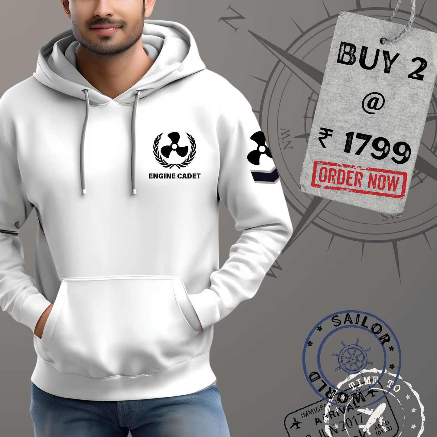 Engine Cadet Merchant Navy Premium Hoodie (All season)