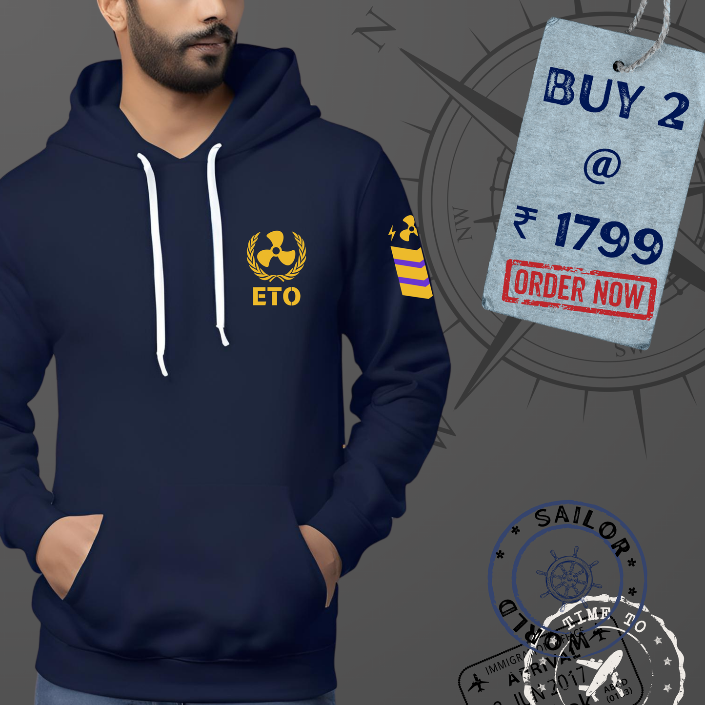 ETO / Electro Technical Officer Merchant Navy Premium Hoodie (All season)