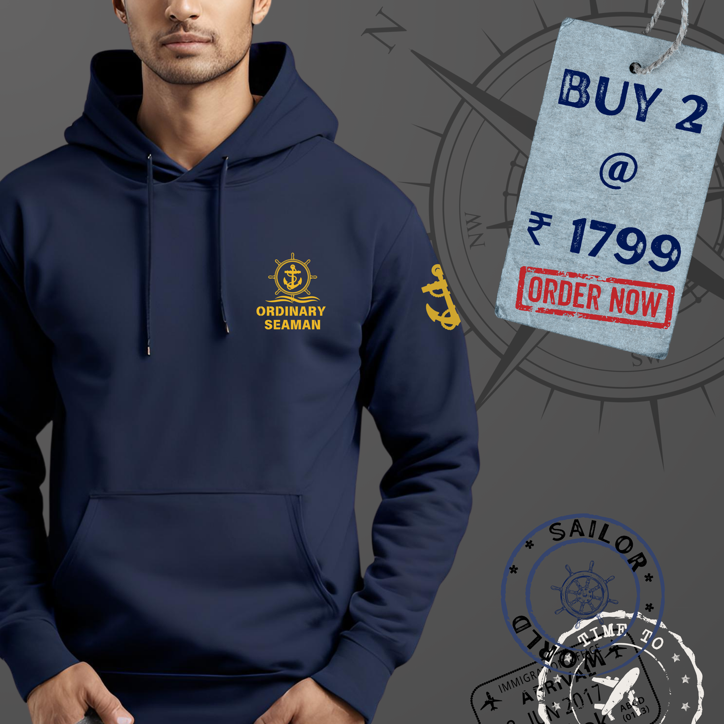 Ordinary Seaman / OS Merchant Navy Premium Hoodie (All season)