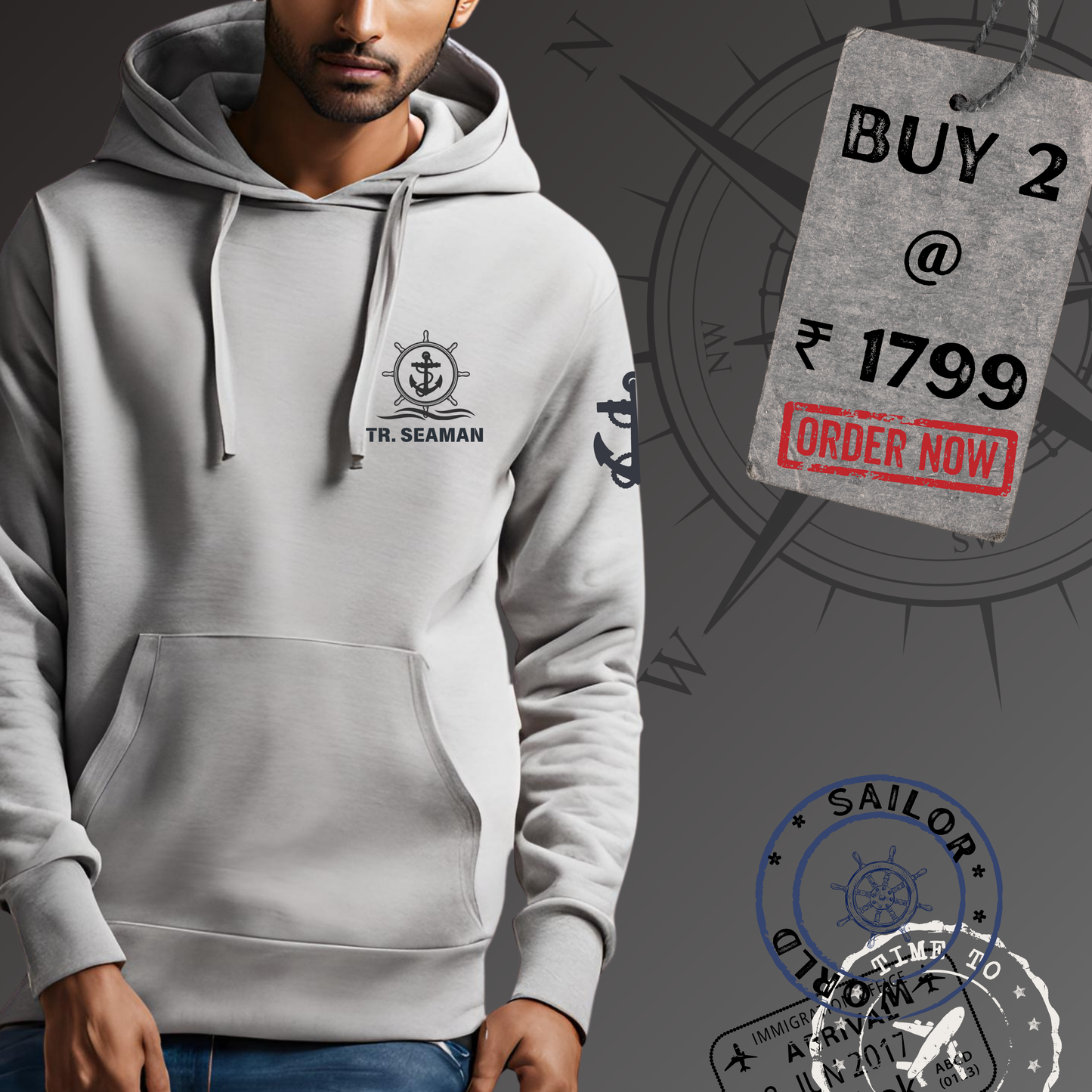 Tr. Ordinary Seaman / Trainee Seaman Merchant Navy Premium Hoodie (All season)