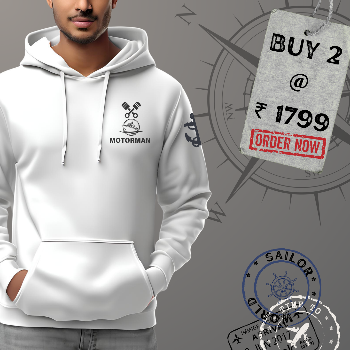 Motorman / MTM Seaman Merchant Navy Premium Hoodie (All season)