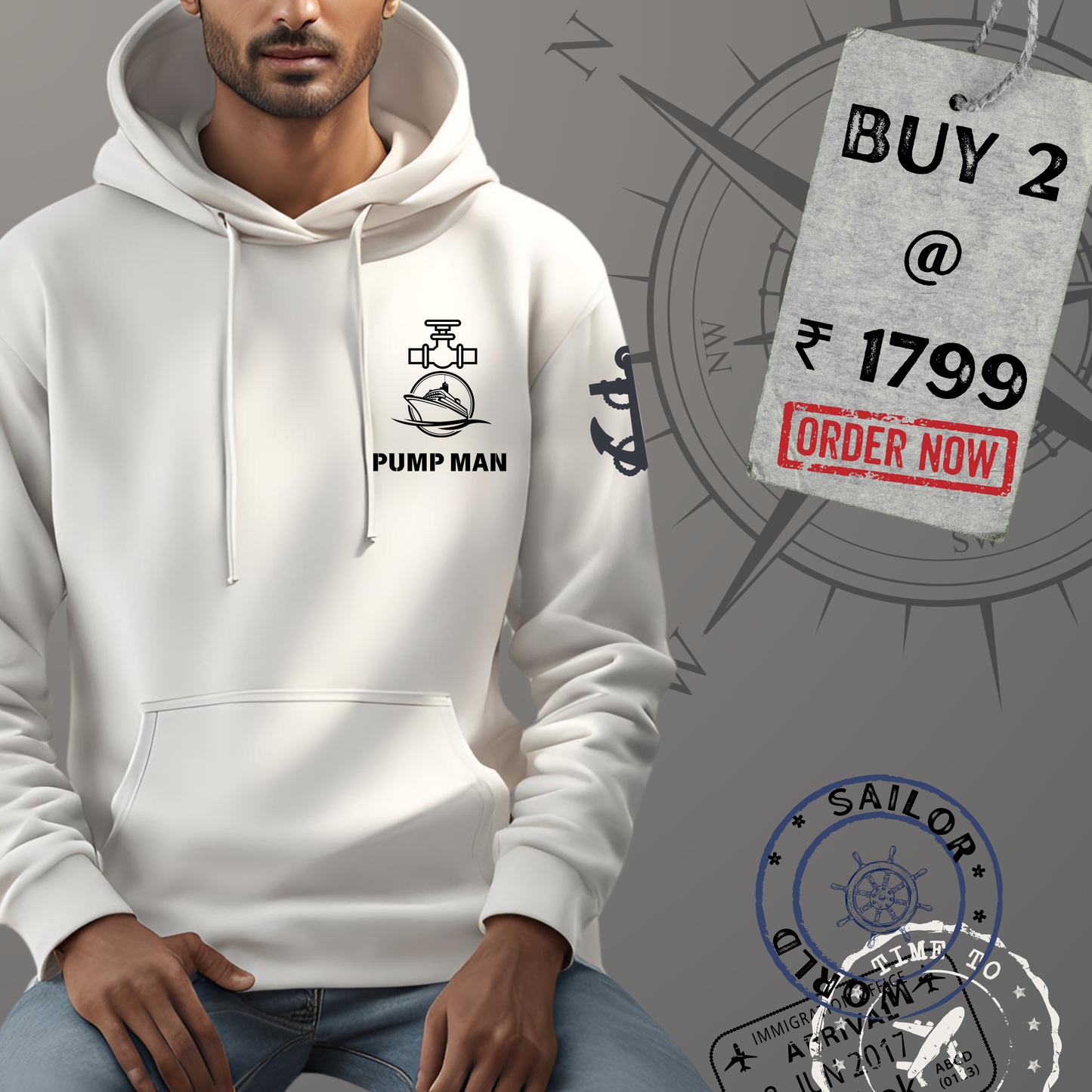 Pumpman Merchant Navy Premium Hoodie (All season)