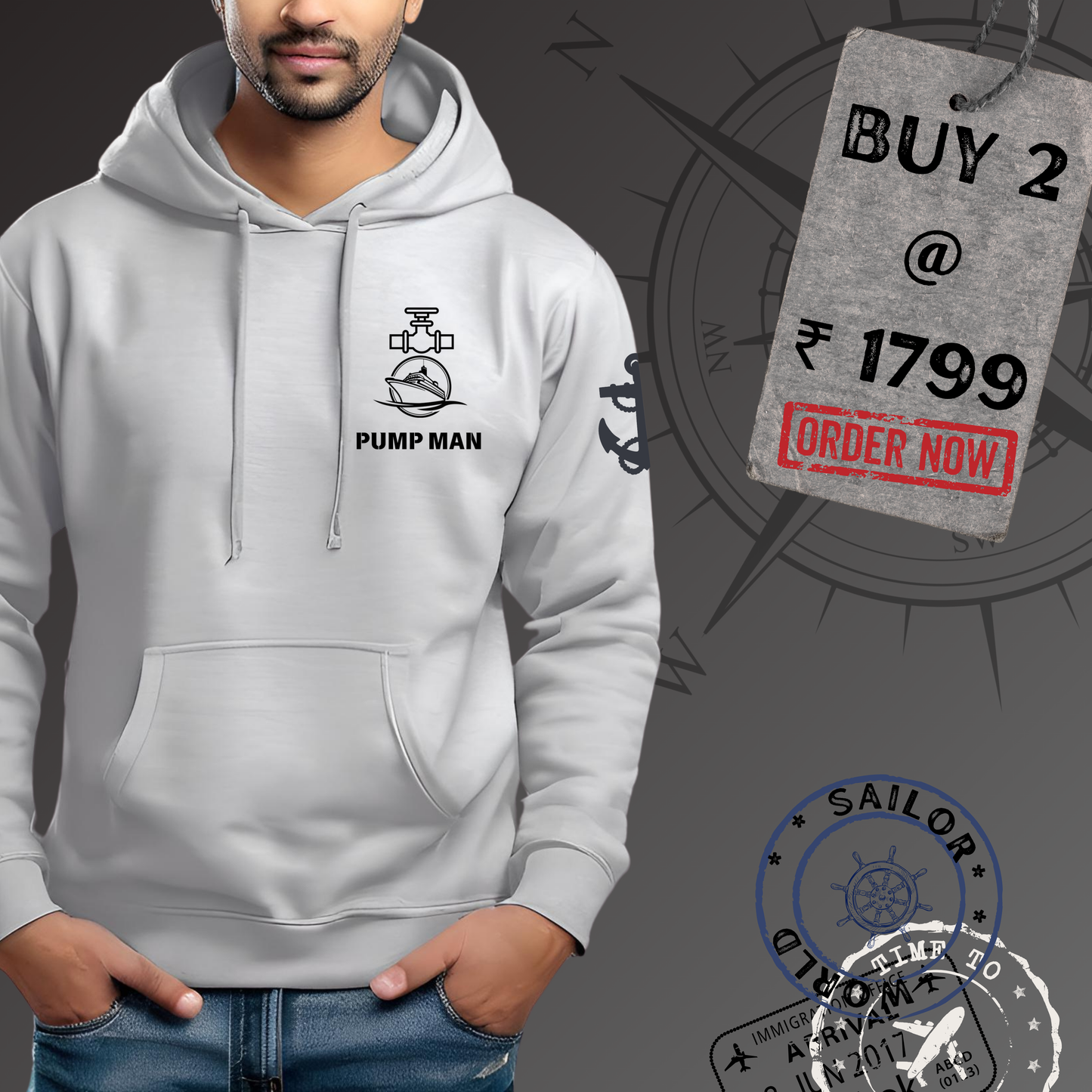 Pumpman Merchant Navy Premium Hoodie (All season)