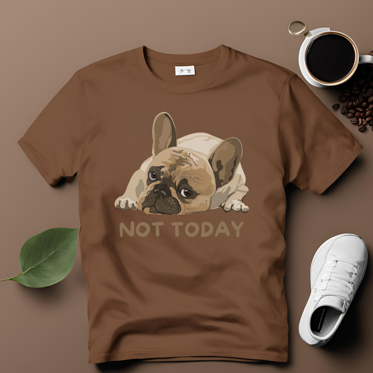 Male Round neck t-shirt- Not today lazy dog