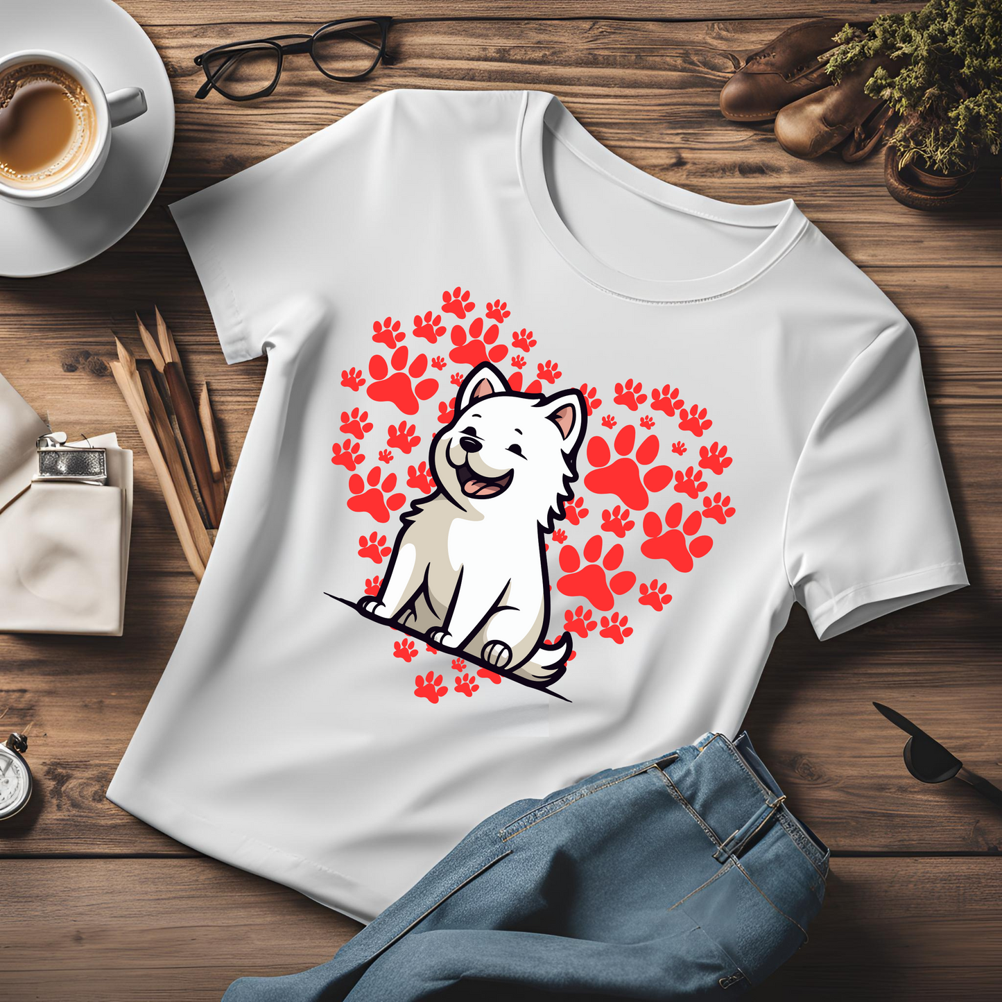 Female round neck t-shirt- Dog lover