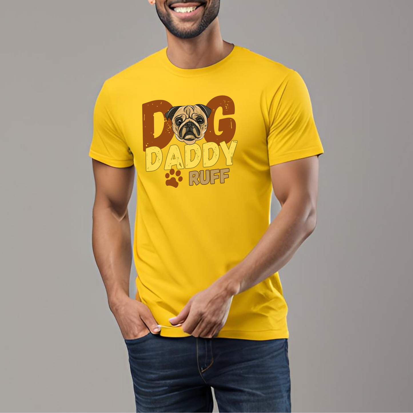 Male round neck t-shirt- Dog Daddy