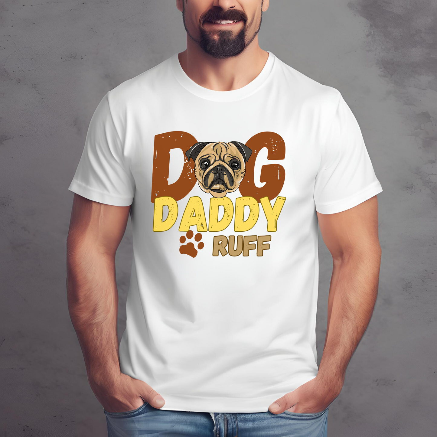 Male round neck t-shirt- Dog Daddy