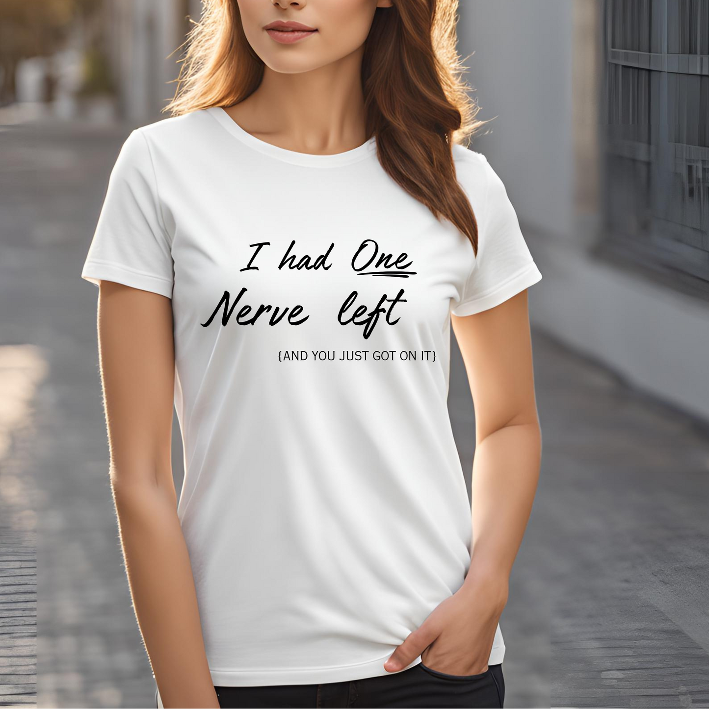 Female round neck t-shirt- Getting on nerve