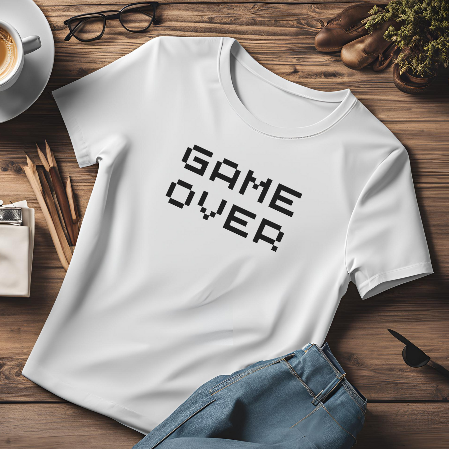 Male round neck t-shirt- Game Over