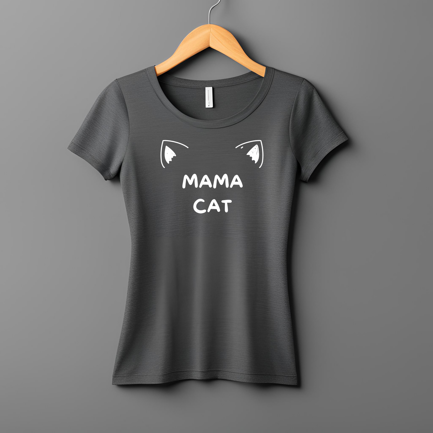 Female round neck t-shirt- Mama Cat