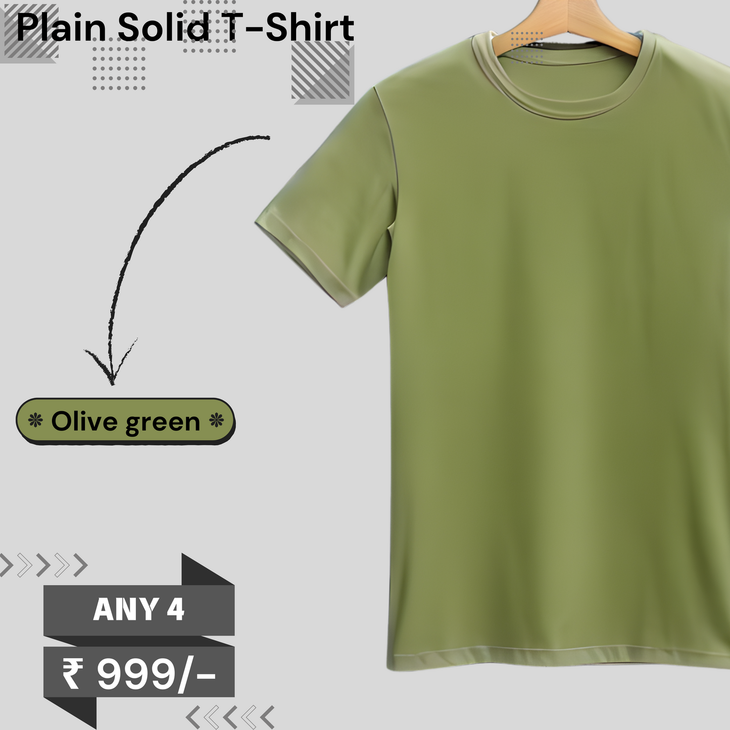 Plain regular Fit t-shirt: BUY 4 @ 999/-