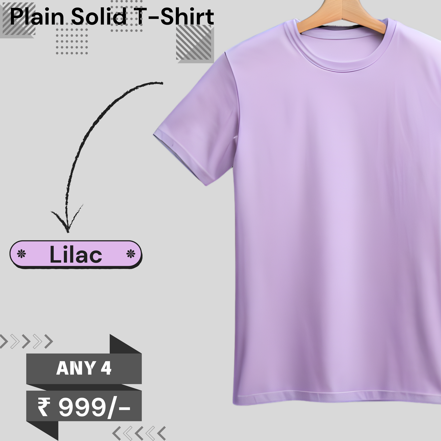 Plain regular Fit t-shirt: BUY 4 @ 999/-