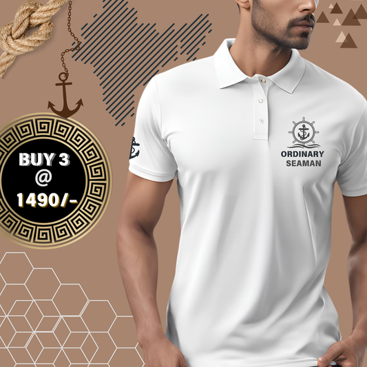 Ordinary seaman / OS Merchant Navy Polo neck Anchor T-shirt