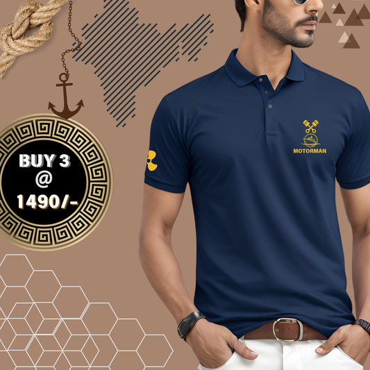 Motorman / MTM Merchant Navy Polo neck Propeller T-shirt