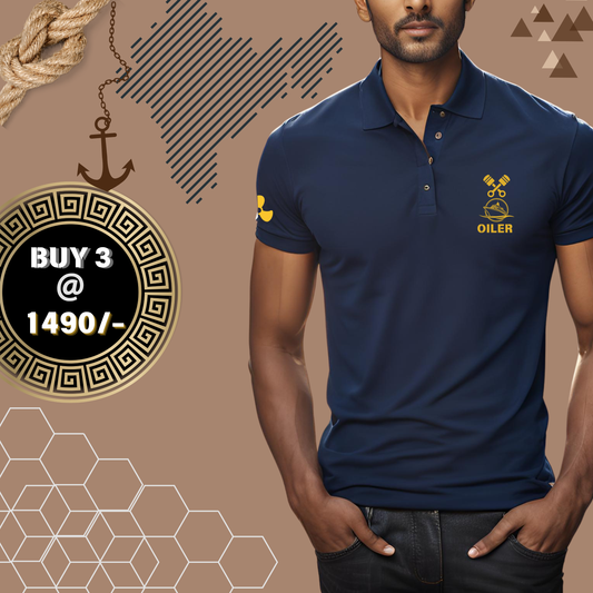 Oiler Merchant Navy Polo neck propeller T-shirt