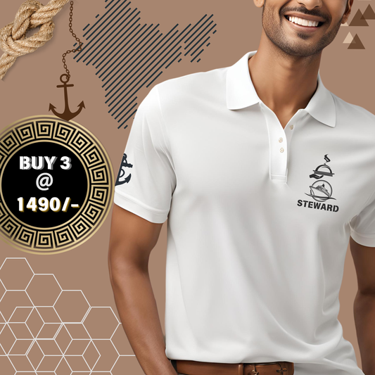 Steward / Messman Merchant Navy Polo neck Anchor T-shirt