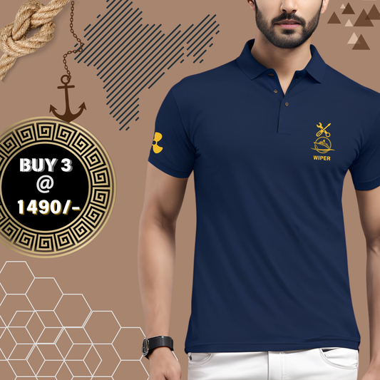 Wiper Merchant Navy Polo neck propeller T-shirt