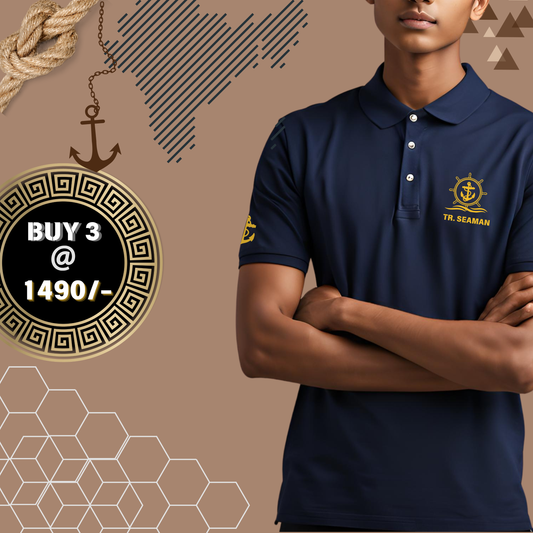 Trainee Seaman / Tr. Ordinary Seaman Navy Polo neck Anchor T-shirt