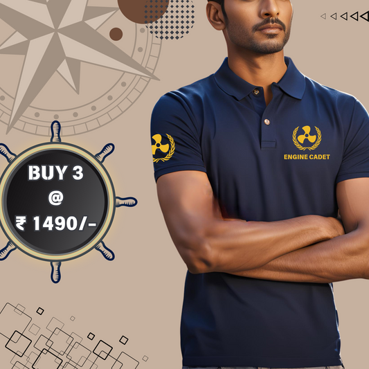 Engine Cadet / TME Merchant Navy Polo neck Propeller T-shirt
