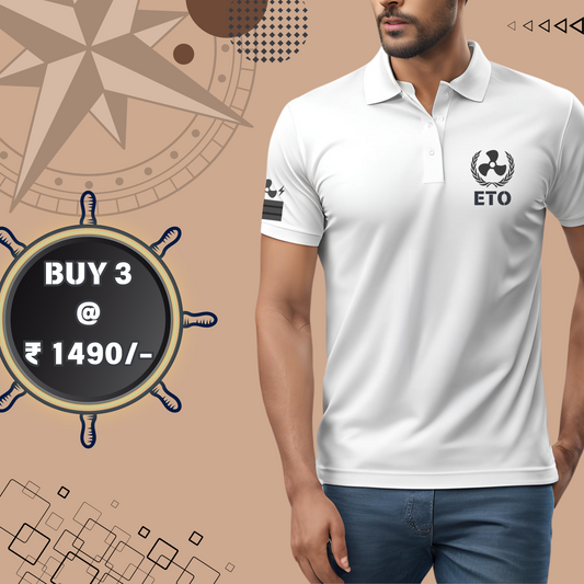 Electro Technical Officer / ETO Merchant Navy Polo neck Propeller T-shirt