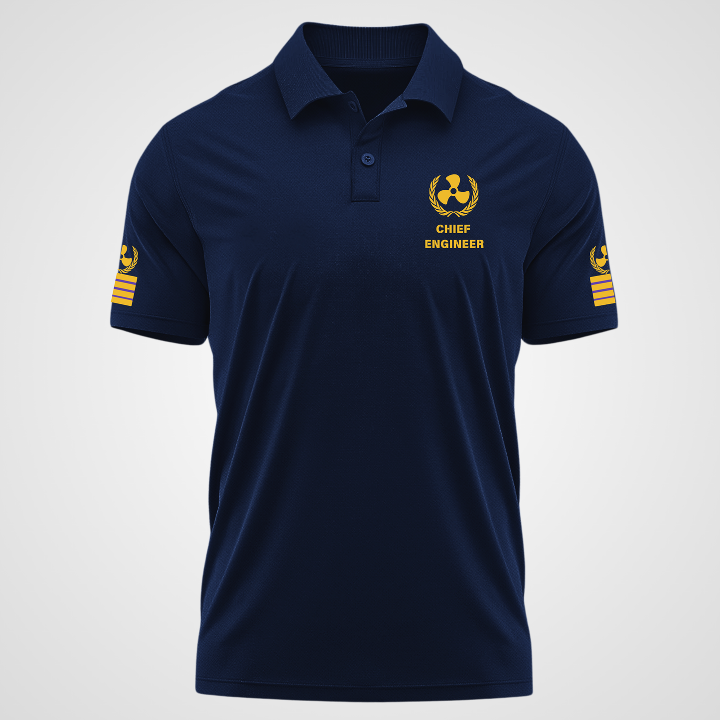 Chief Engineer Merchant Navy Polo neck Propeller T-shirt
