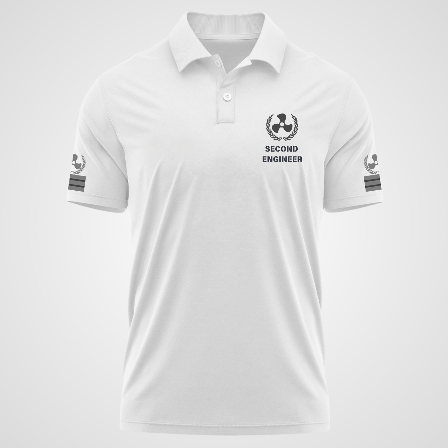 2nd Engineer Merchant Navy Polo neck Propeller T-shirt