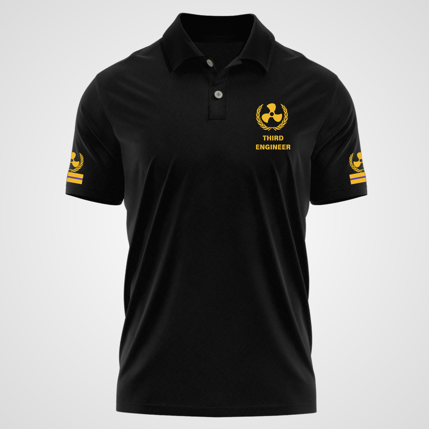 3rd Engineer Merchant Navy Polo neck Propeller T-shirt
