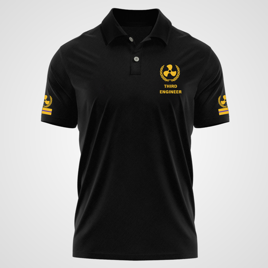 3rd Engineer Merchant Navy Polo neck Propeller T-shirt