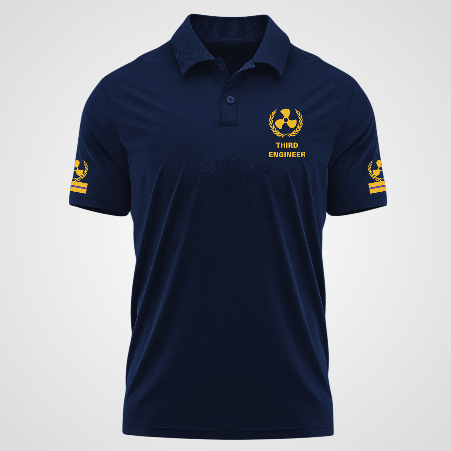 3rd Engineer Merchant Navy Polo neck Propeller T-shirt