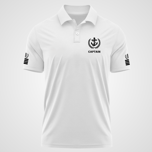 Captain / Master Merchant Navy Polo neck Anchor T-shirt