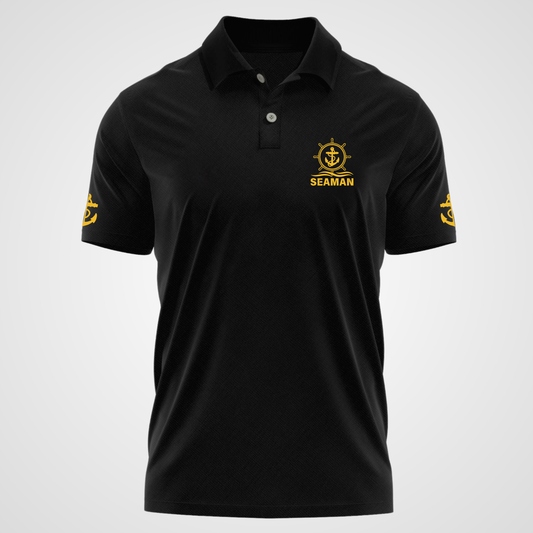 Seaman Merchant Navy Polo neck Anchor T-shirt