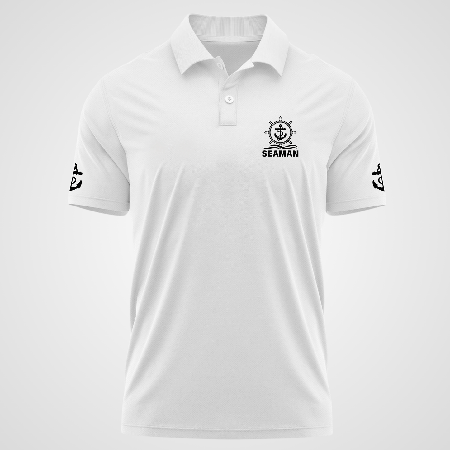 Seaman Merchant Navy Polo neck Anchor T-shirt
