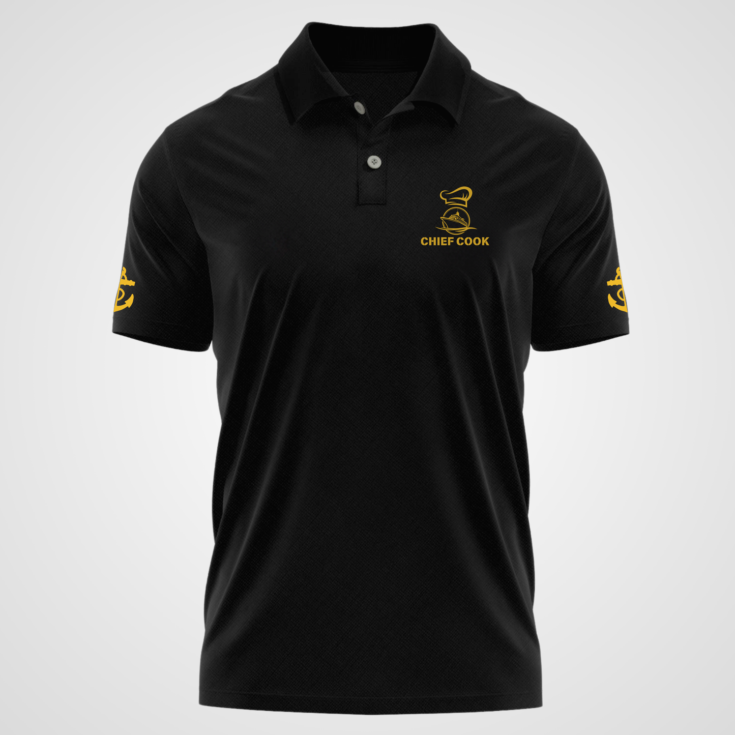 Chief Cook Navy Polo neck Anchor T-shirt