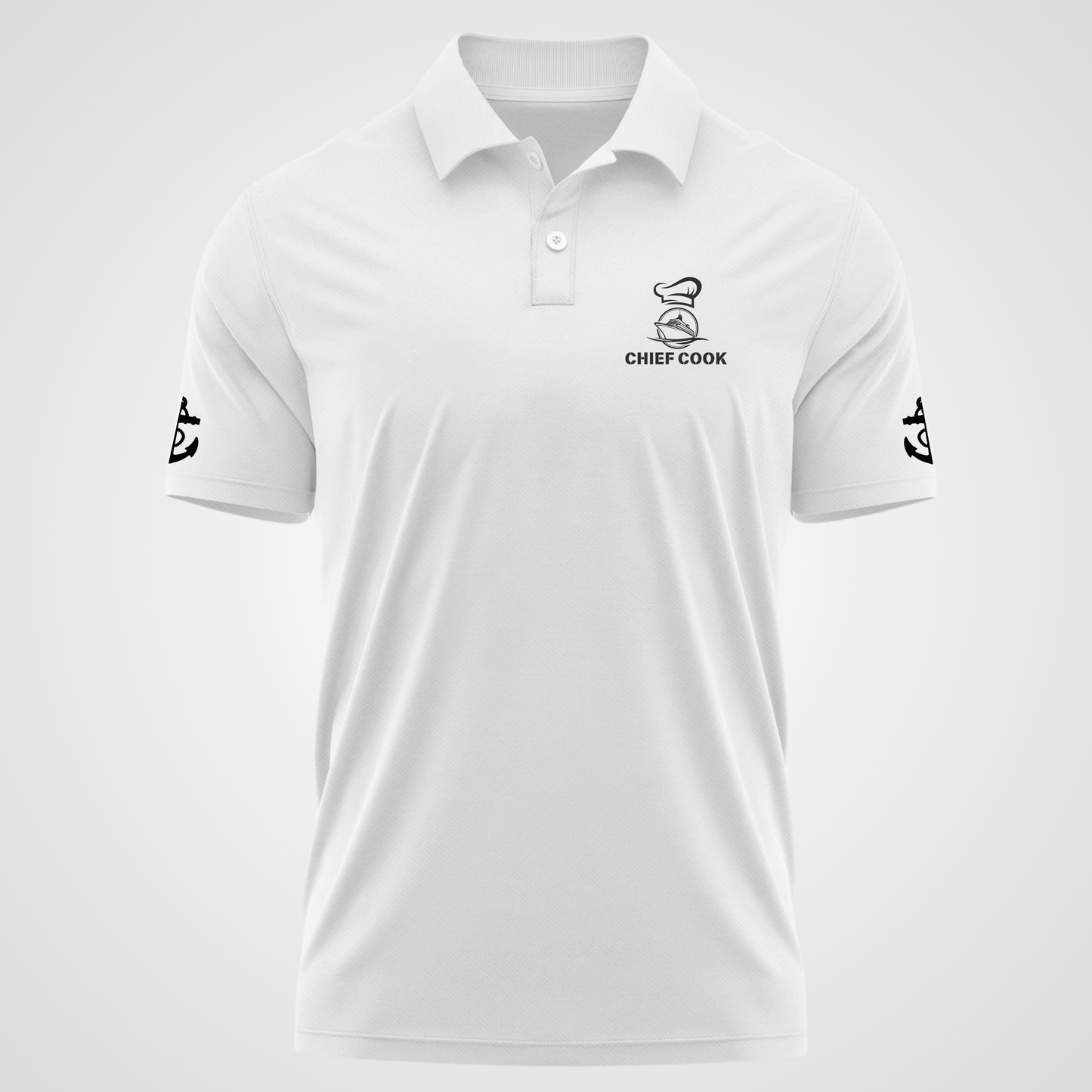 Chief Cook Navy Polo neck Anchor T-shirt