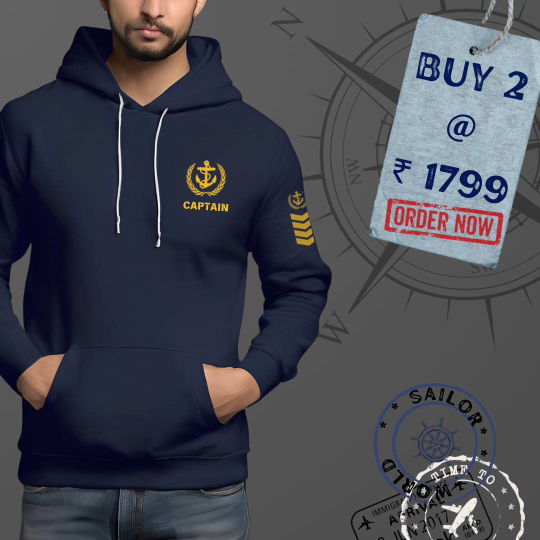 Captain / Master Merchant Navy Premium Hoodie (All season)