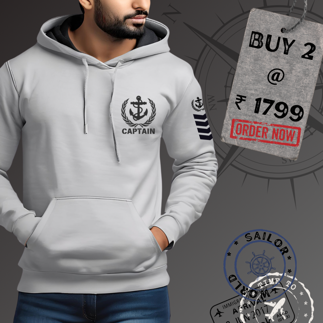 Captain / Master Merchant Navy Premium Hoodie (All season)