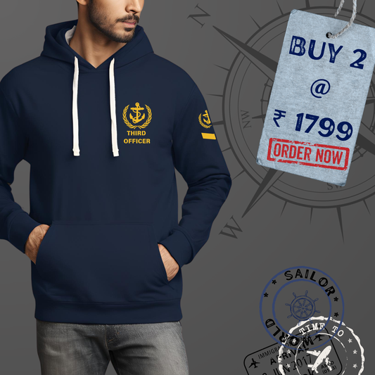 Third officer / 3rd mate Merchant Navy Premium Hoodie (All season)