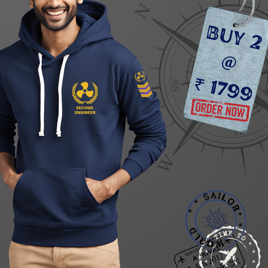 2nd Engineer Merchant Navy Premium Hoodie (All season)