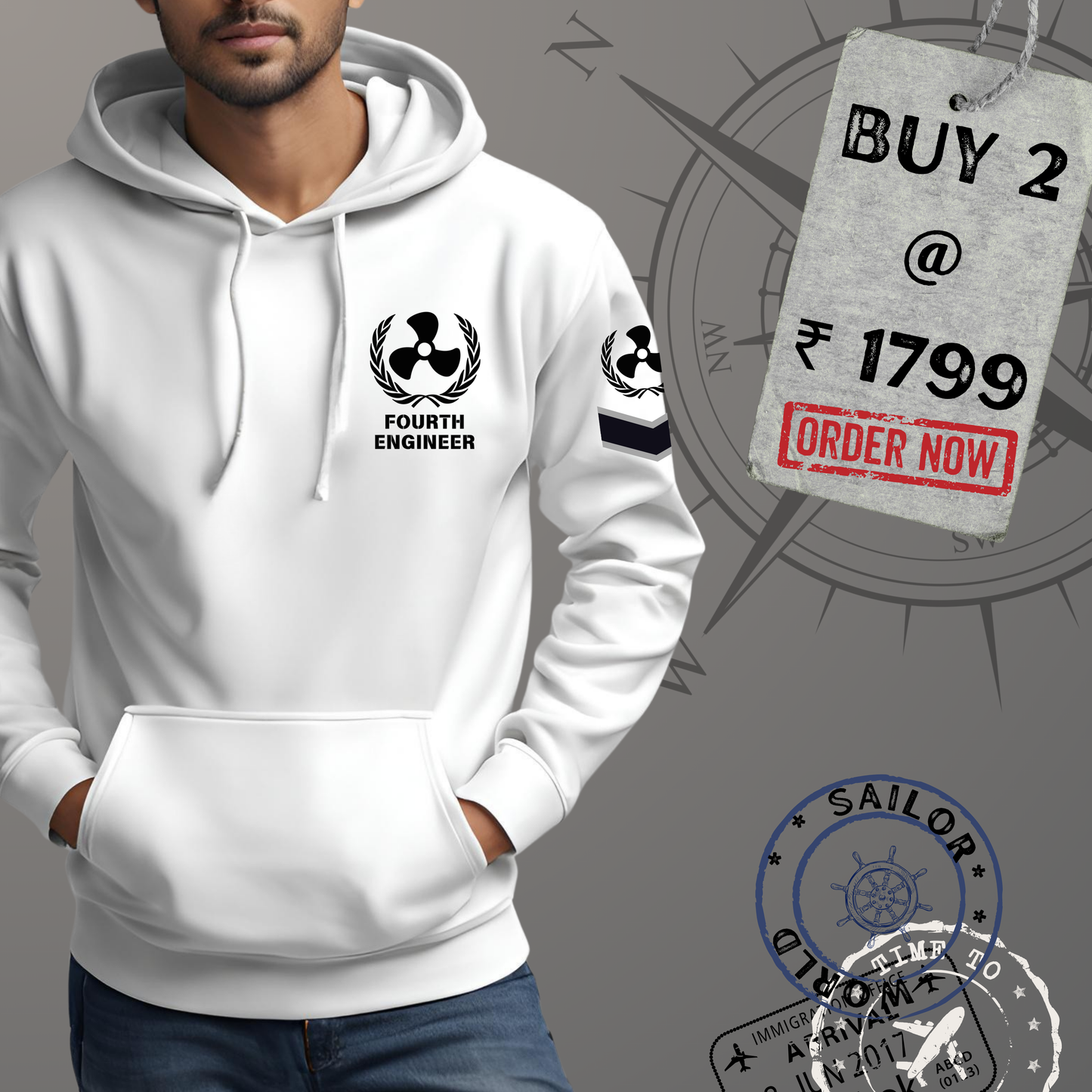 4th Engineer Merchant Navy Premium Hoodie (All season)