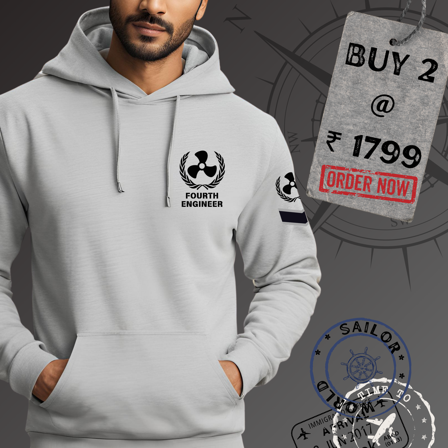 4th Engineer Merchant Navy Premium Hoodie (All season)