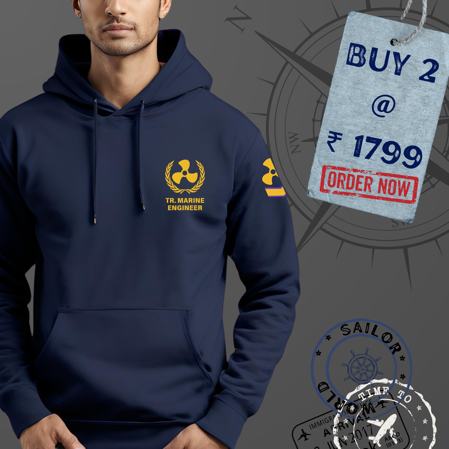 Trainee Marine Engineer Merchant Navy Premium Hoodie (All season)