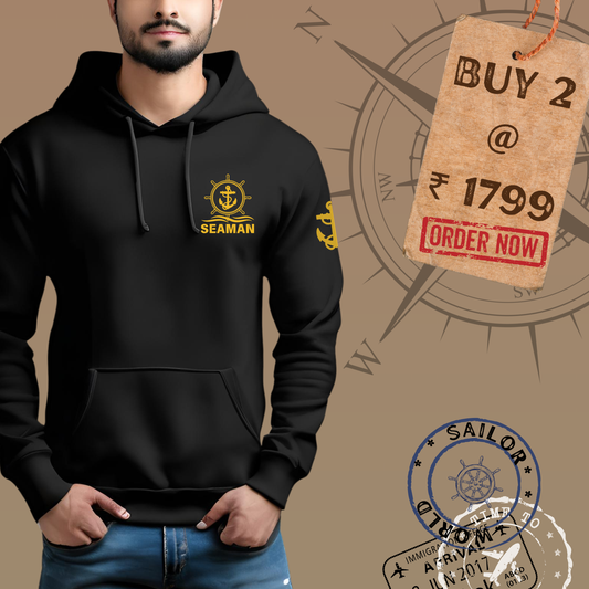 Seaman Merchant Navy Anchor Premium Hoodie (All season)