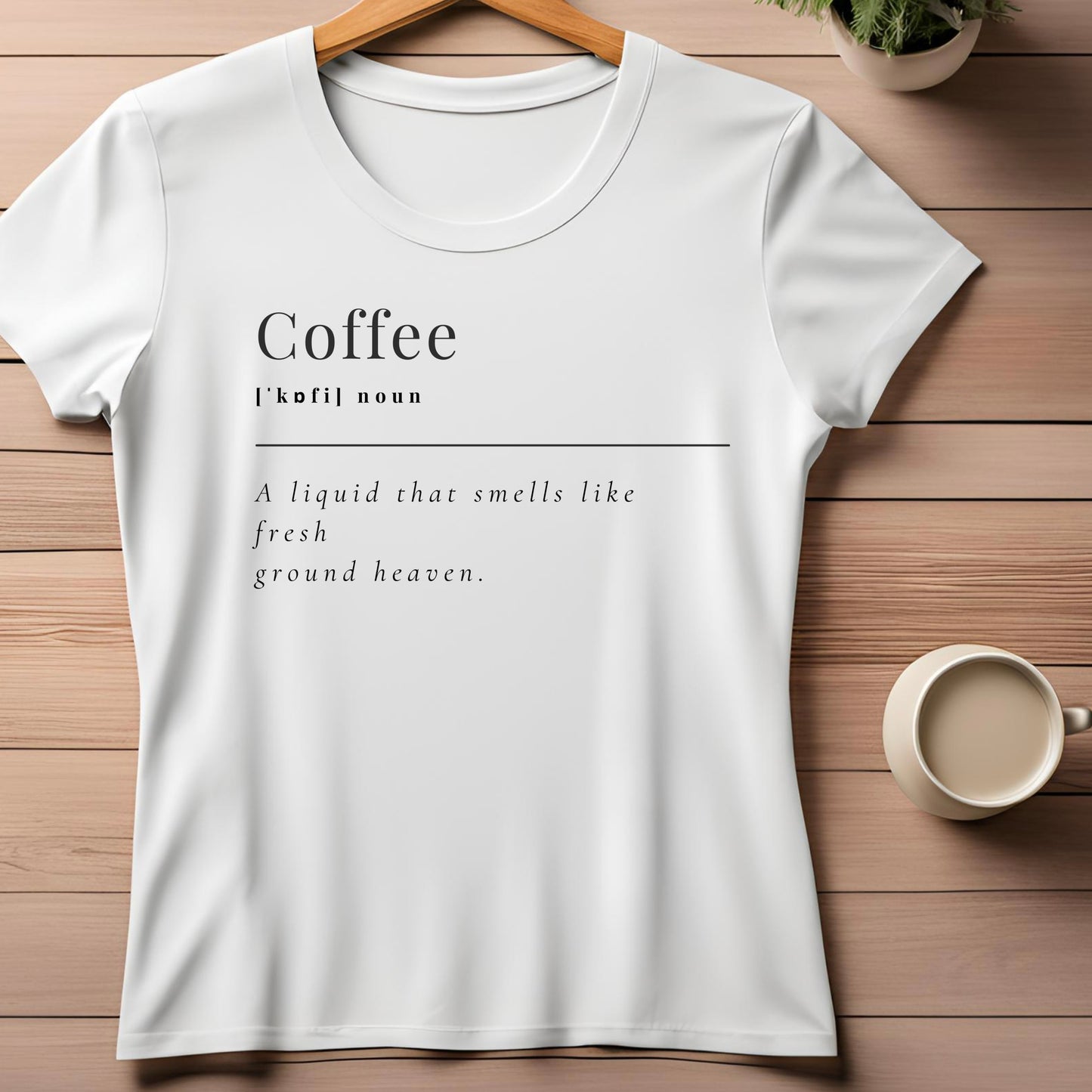 Female round neck t-shirt- Coffee