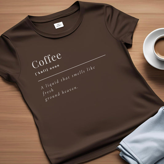 Female round neck t-shirt- Coffee