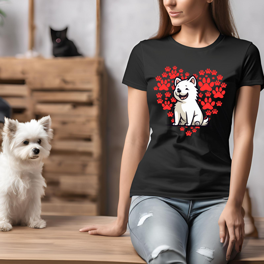 Female round neck t-shirt- Dog lover