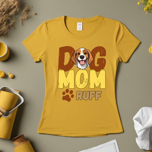 Female round neck t-shirt- Dog Mom