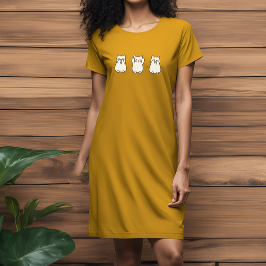 Female t-shirt dress- The three cats