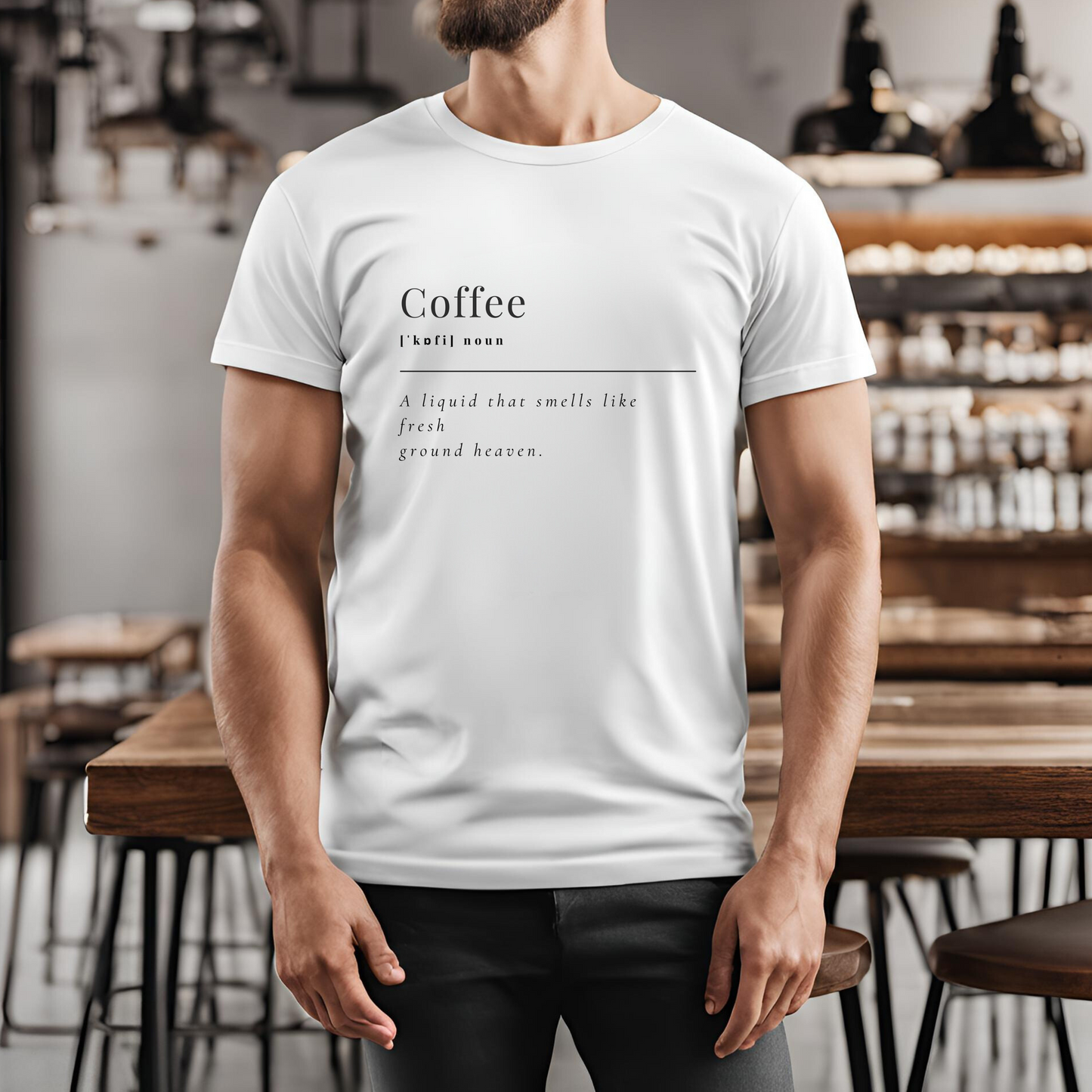 Male round neck t-shirt- Coffee